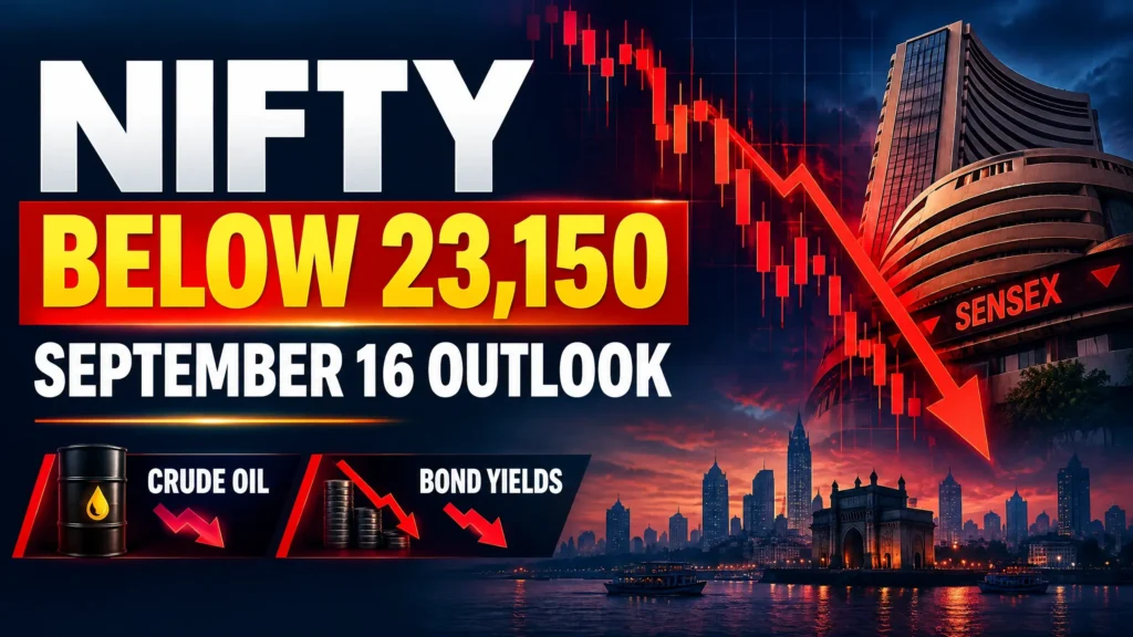 Nifty and Sensex market outlook chart showing support and resistance levels for September 16