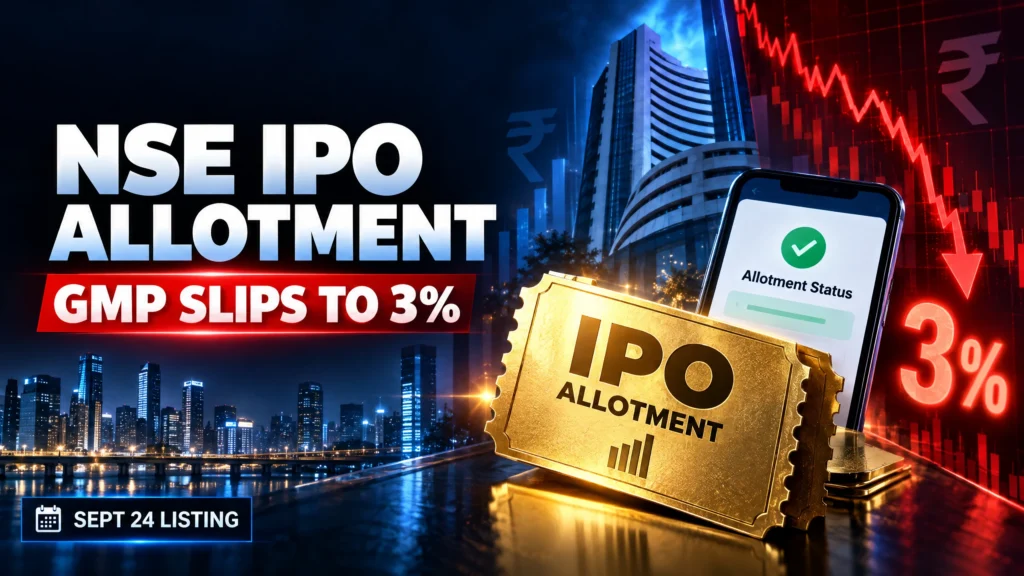 NSE IPO allotment status check steps on BSE and registrar website with latest GMP update